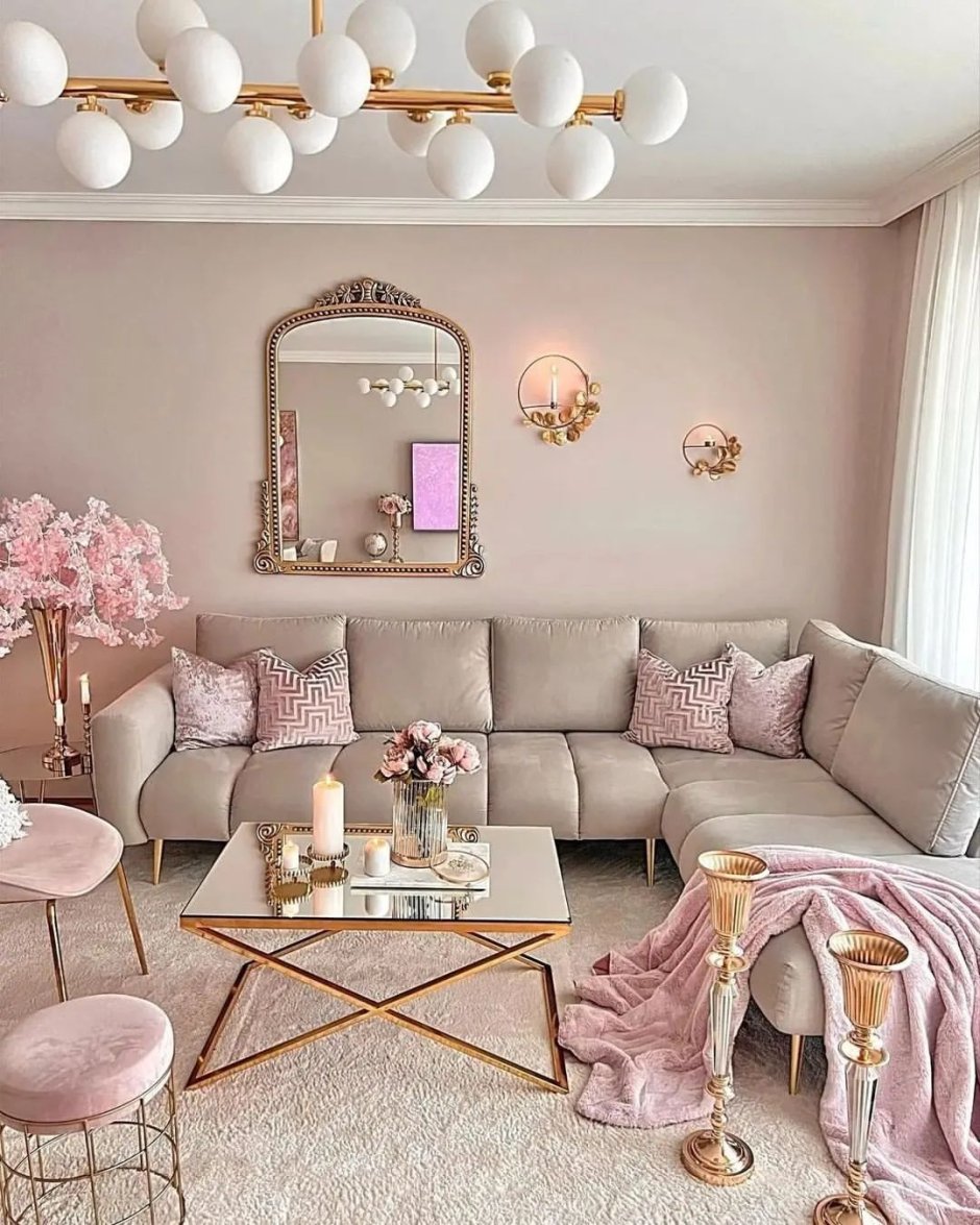 Pink and grey room decor