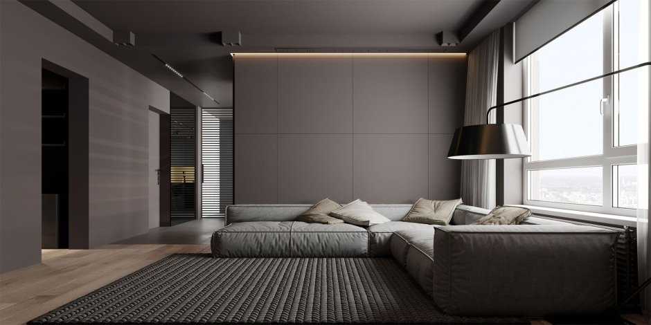 Dark grey room design