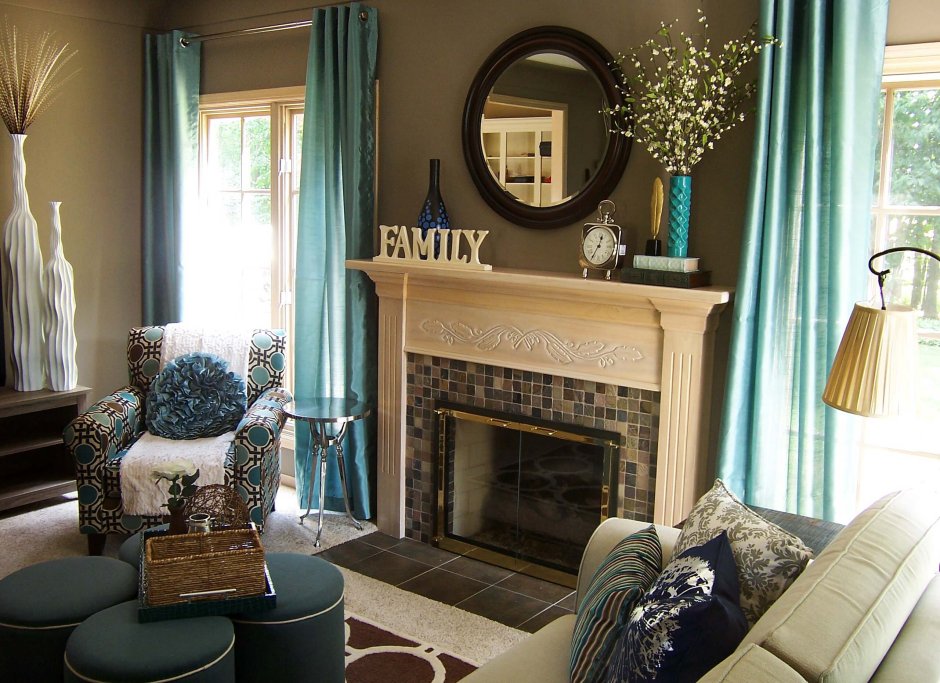 Teal And Brown Living Room Ideas 80 Photo