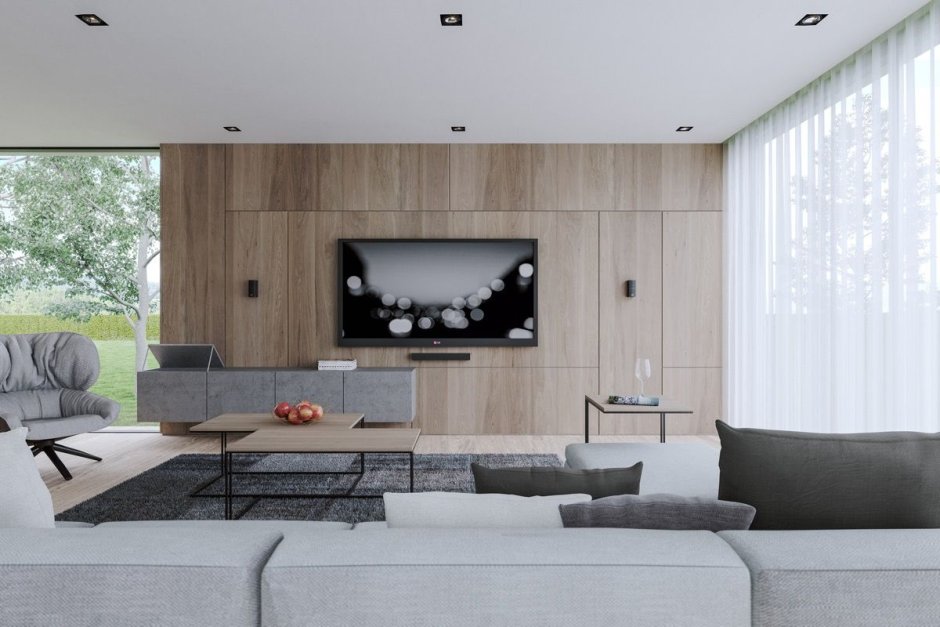 Led tv design in living room