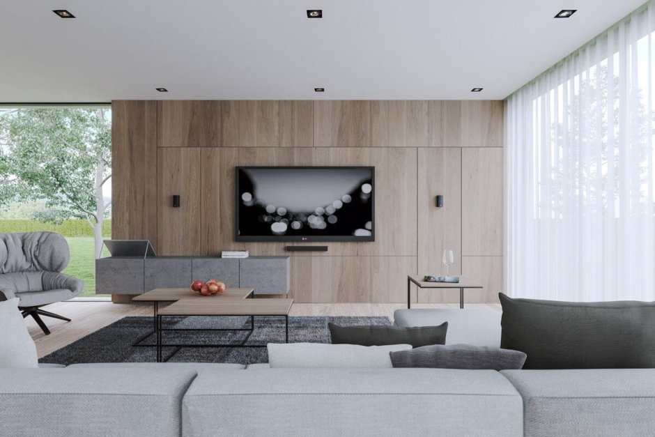 Living room lcd wall design