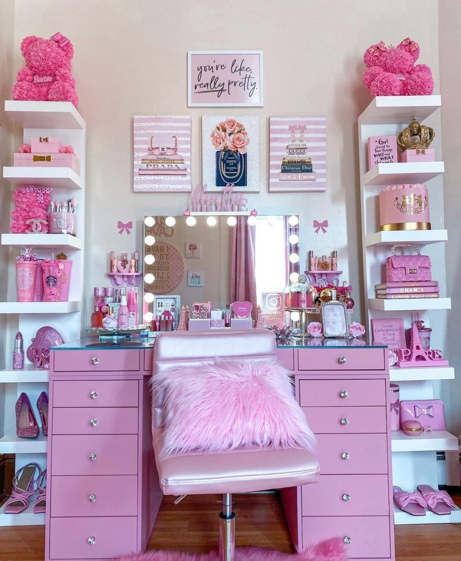 Girl room ideas pink and grey