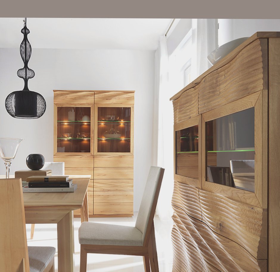 Wood cabinet design for living room