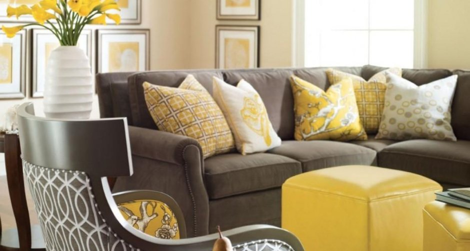 Yellow brown living room