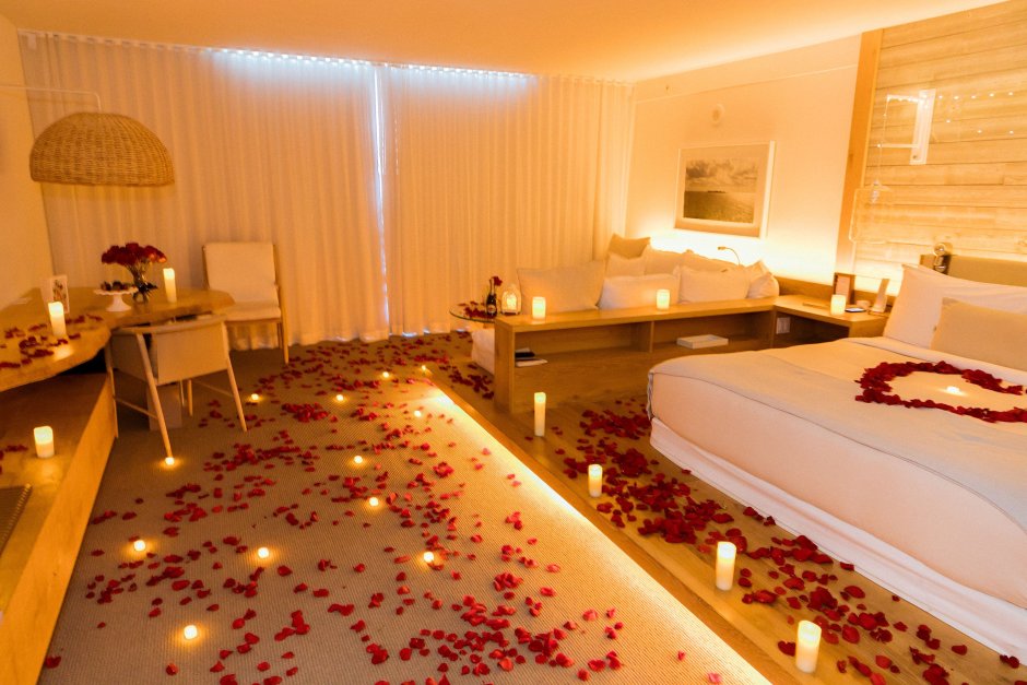 Romantic honeymoon room decoration