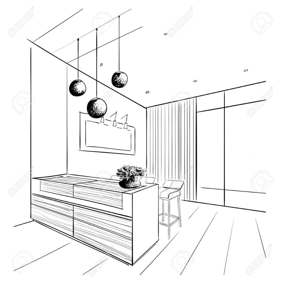 One point perspective dream room