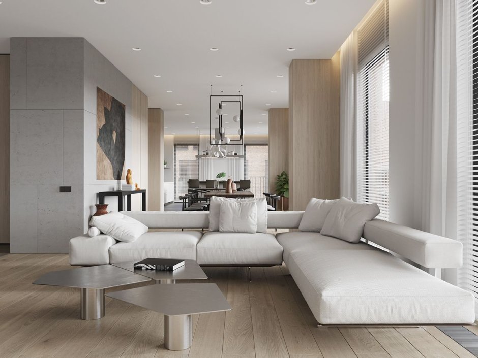Square living room design