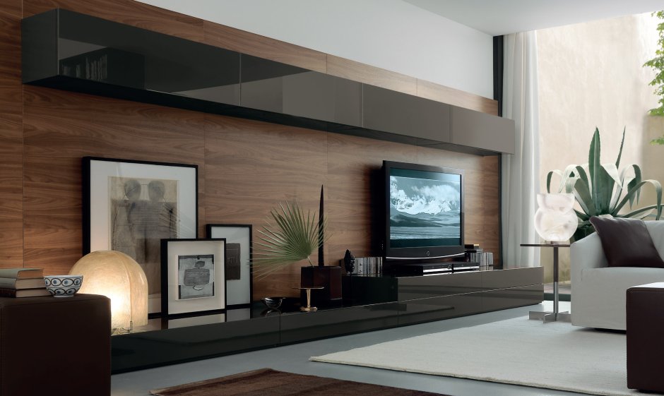 Wall design for living room lcd tv