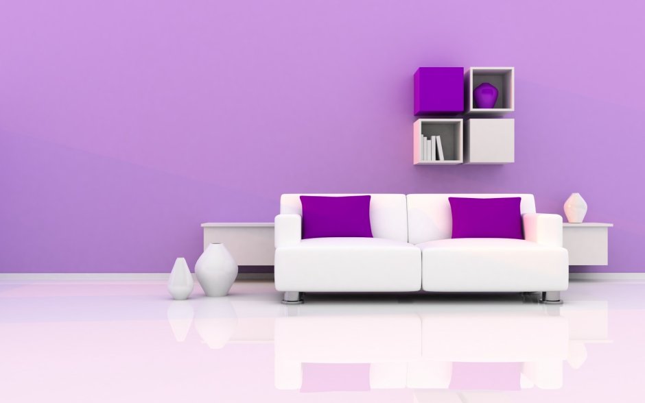 Purple colour room decoration