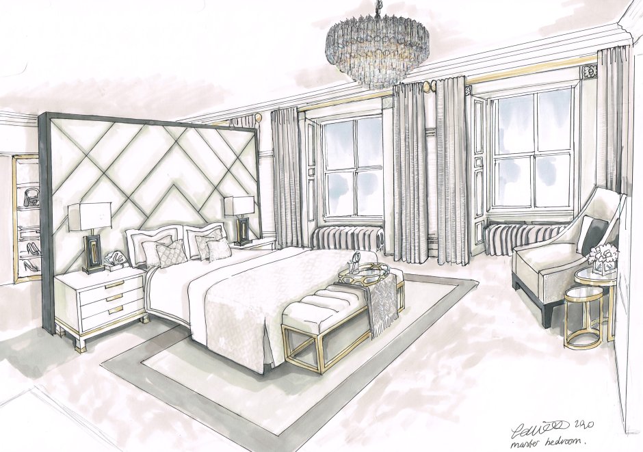 Hotel room design drawing