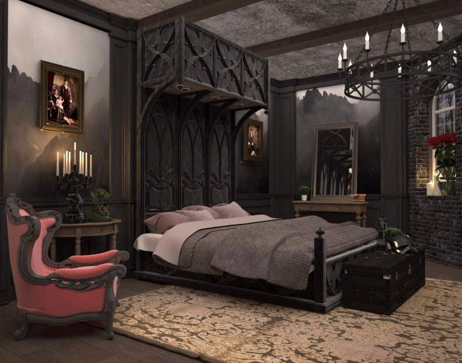 Dark victorian living room