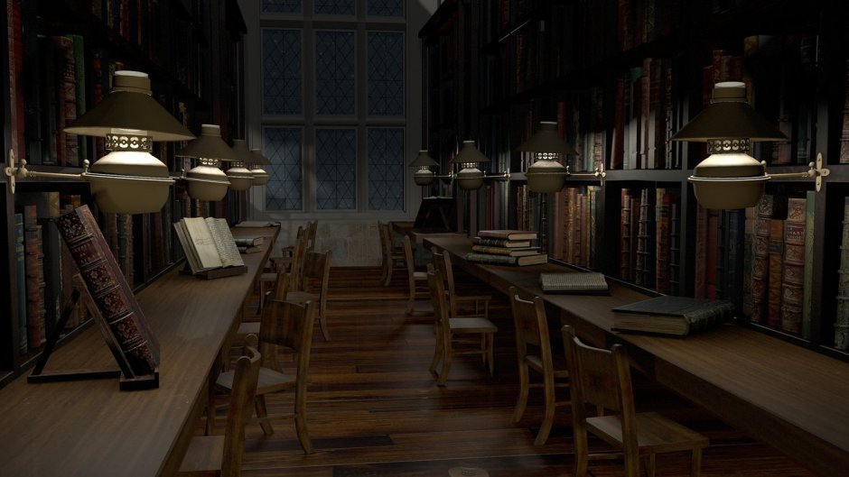 Dark academia study room