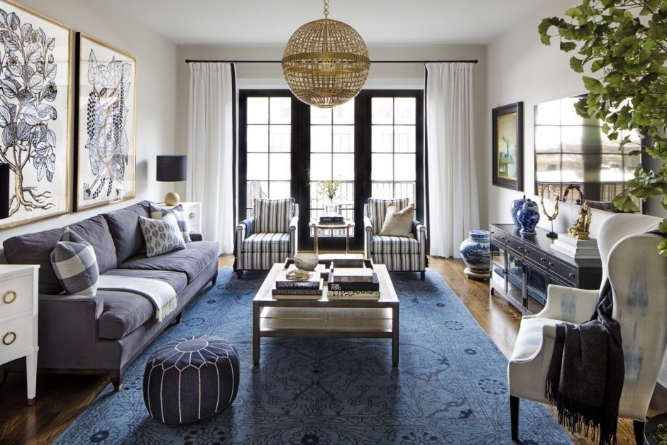 Blue carpet living room ideas