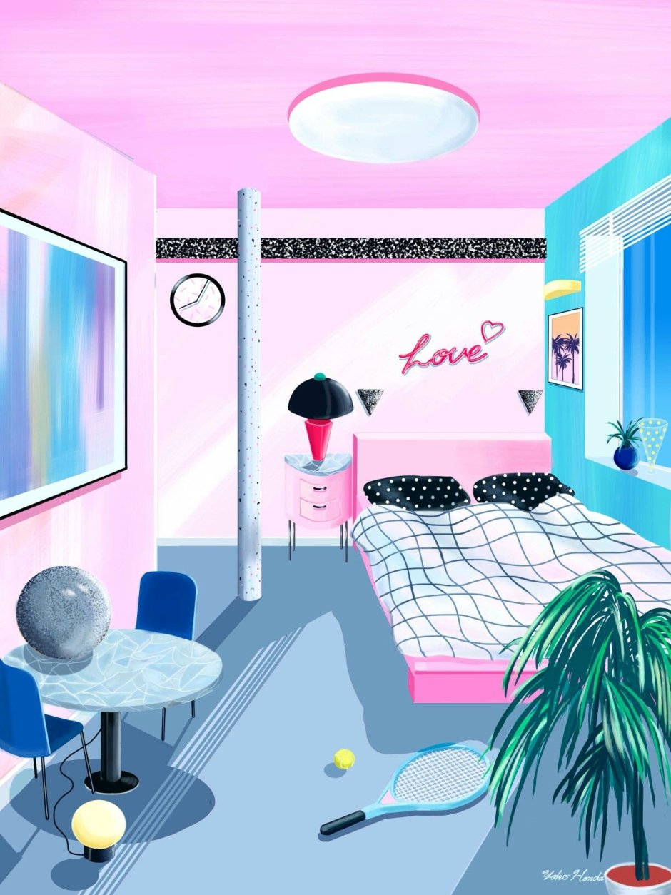 Pink room drawing