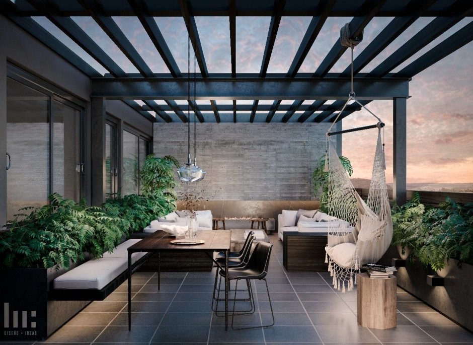 Rooftop terrace room design