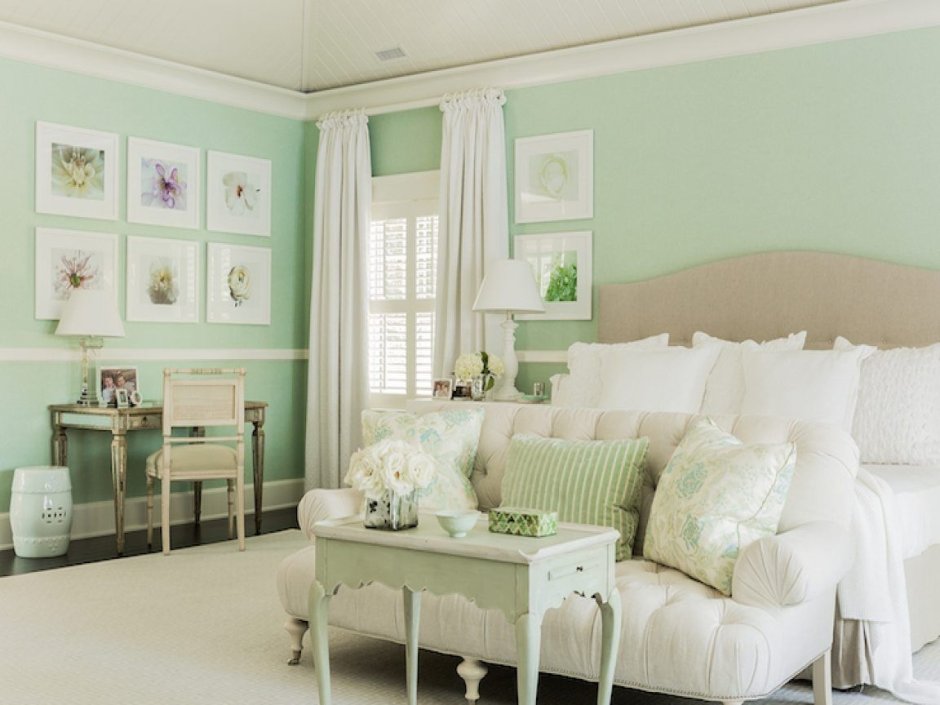 Pastel green rooms