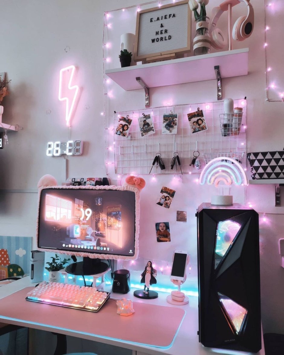 Kawaii gamer girl room decor