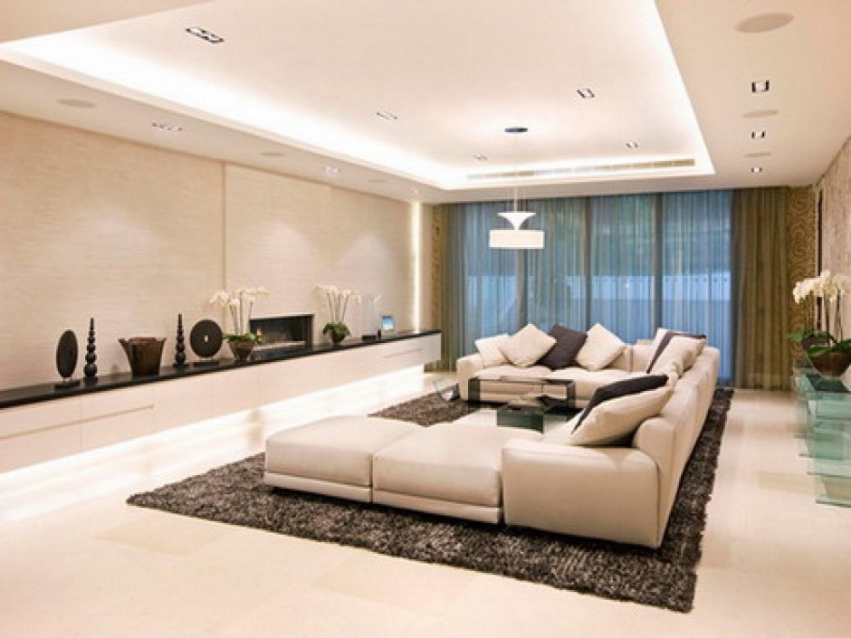 Living room interior ceiling design