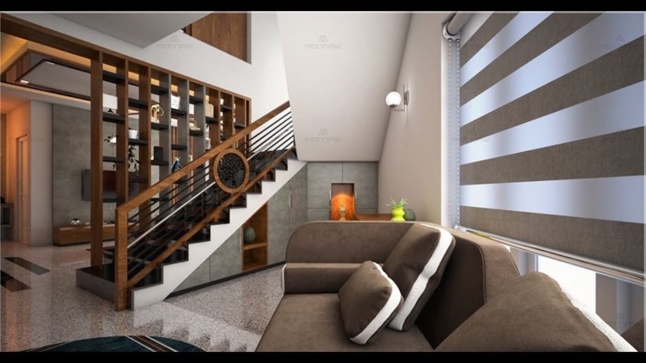 Living room with stairs ideas