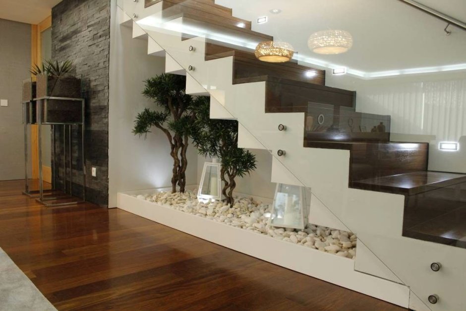 Living room under stairs