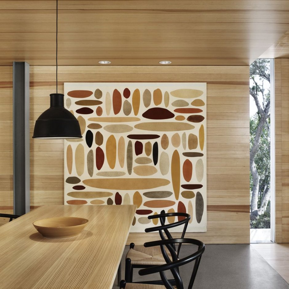 Wood wall in kitchen