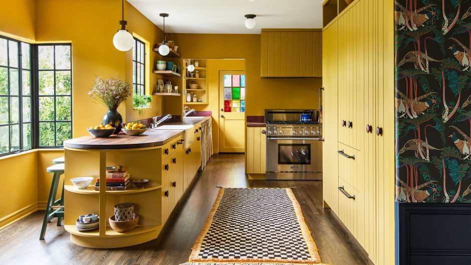 Yellow colour kitchen