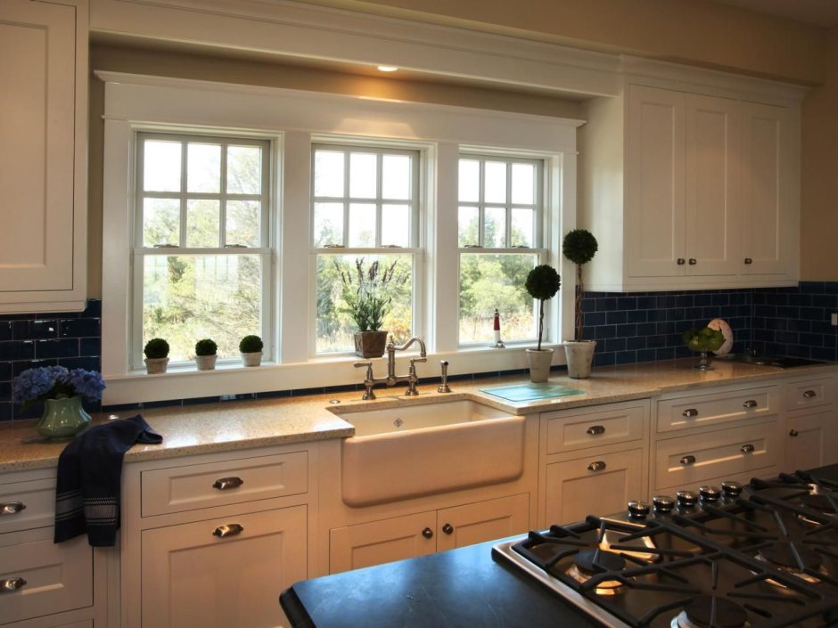 Window above kitchen cabinets