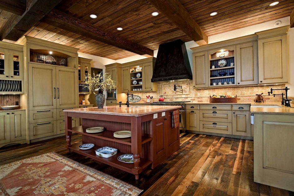 Wooden house kitchen
