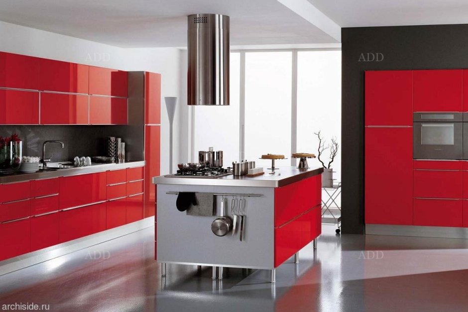 Red kitchen furniture