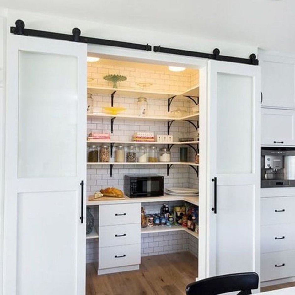Sliding kitchen cabinet doors