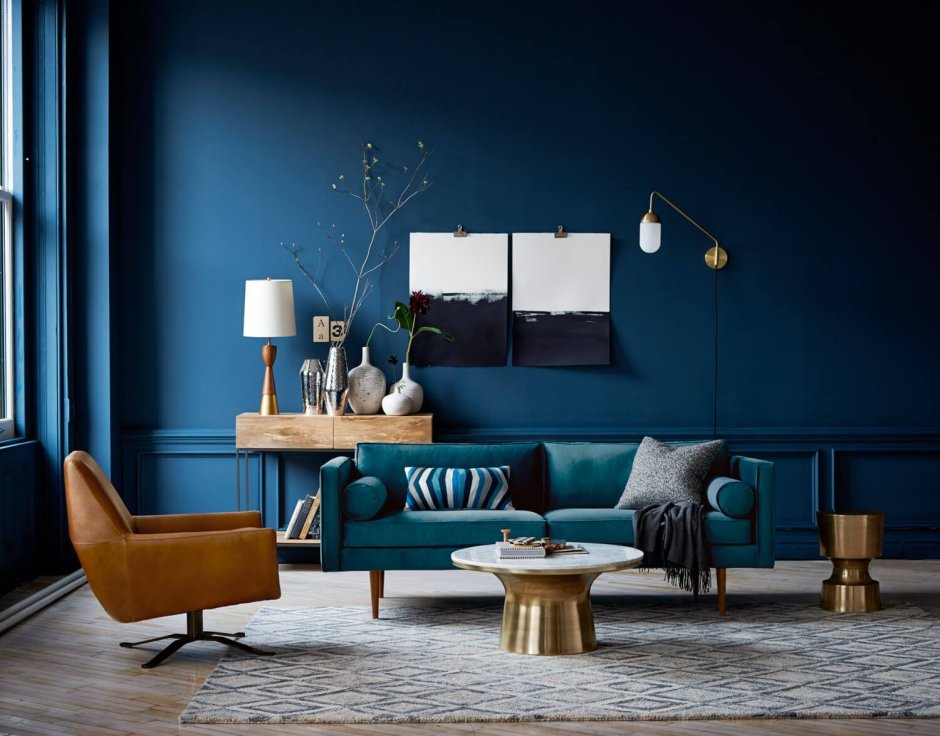 Blue colour interior design