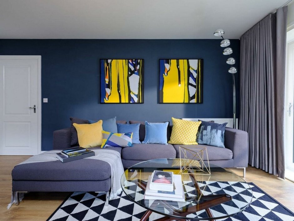 Yellow and blue interior