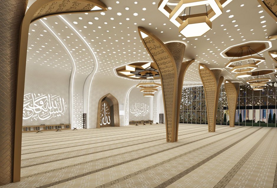 Modern mosque interior