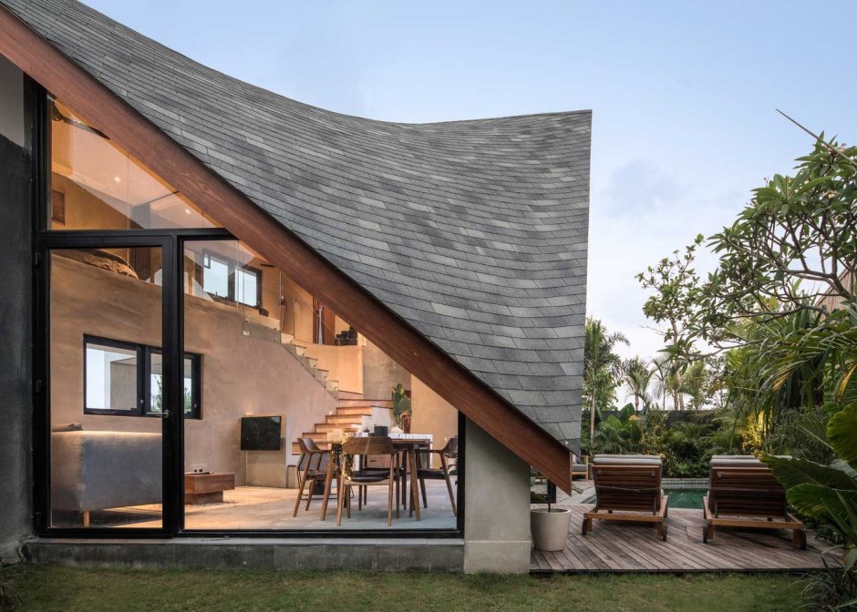 One sided roof house
