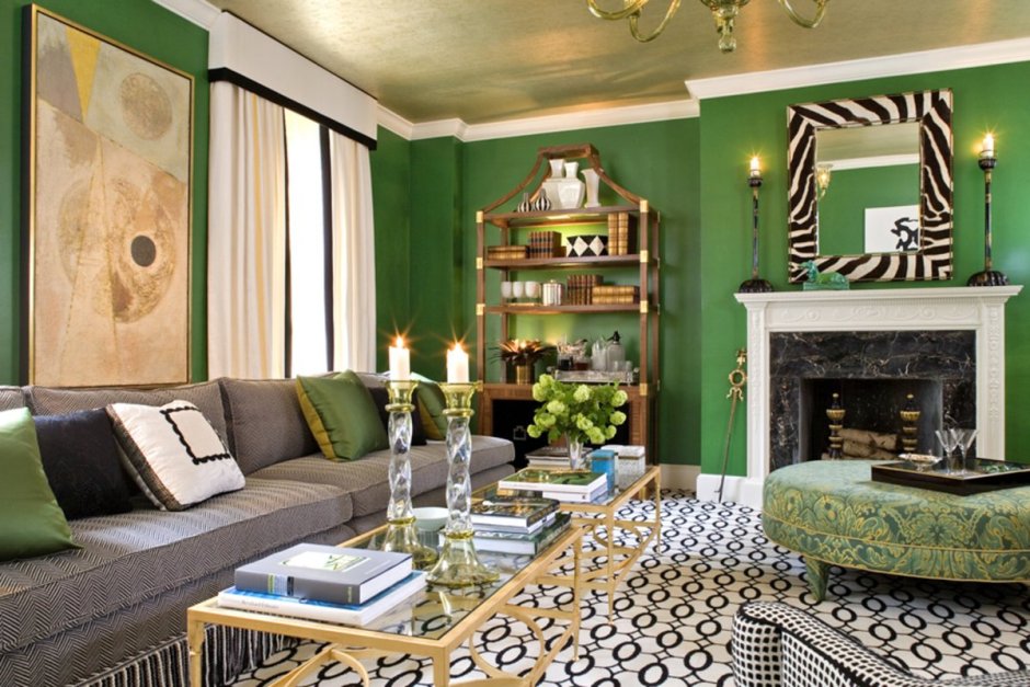 Green walls in house
