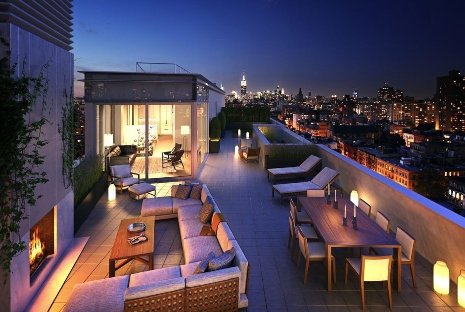 Pent house roof