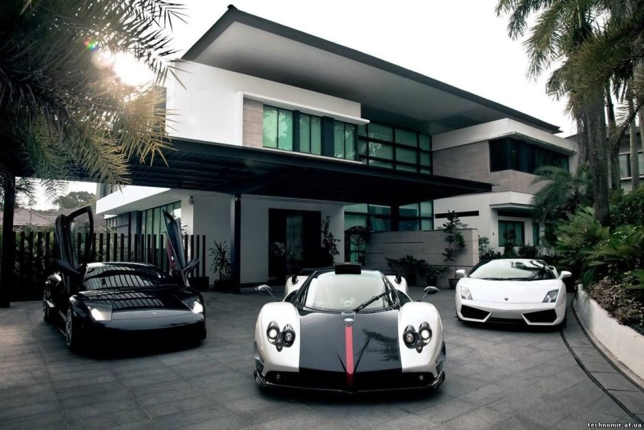 Beautiful house with cars