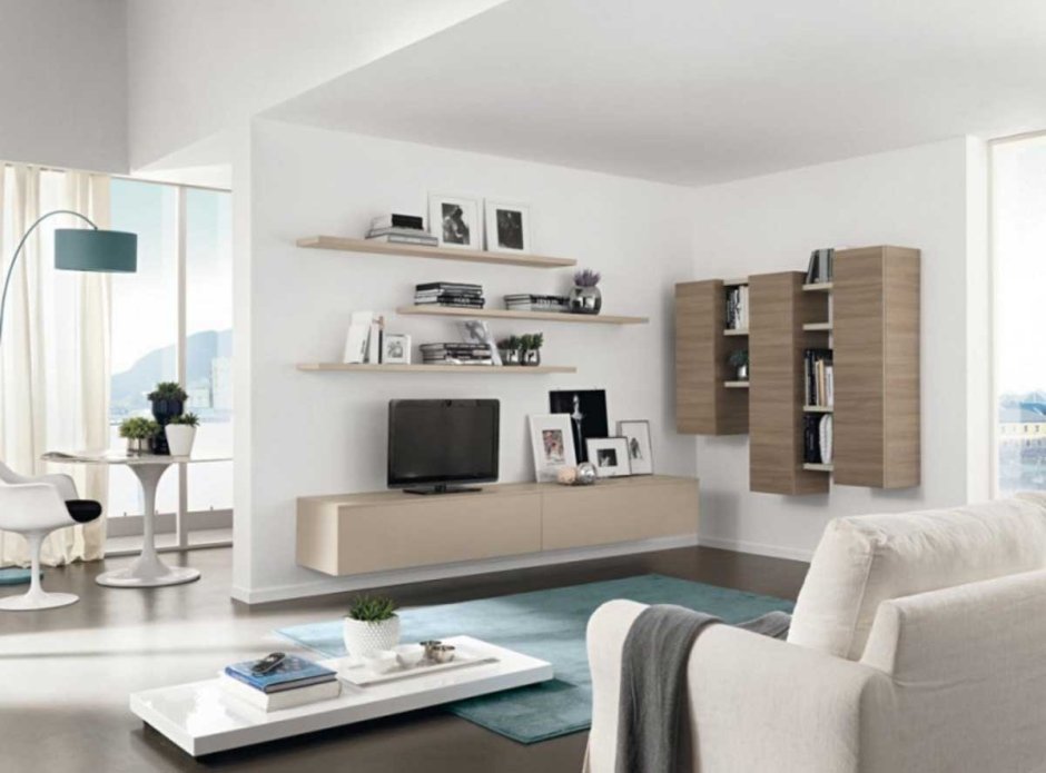 Modern shelves design for living room