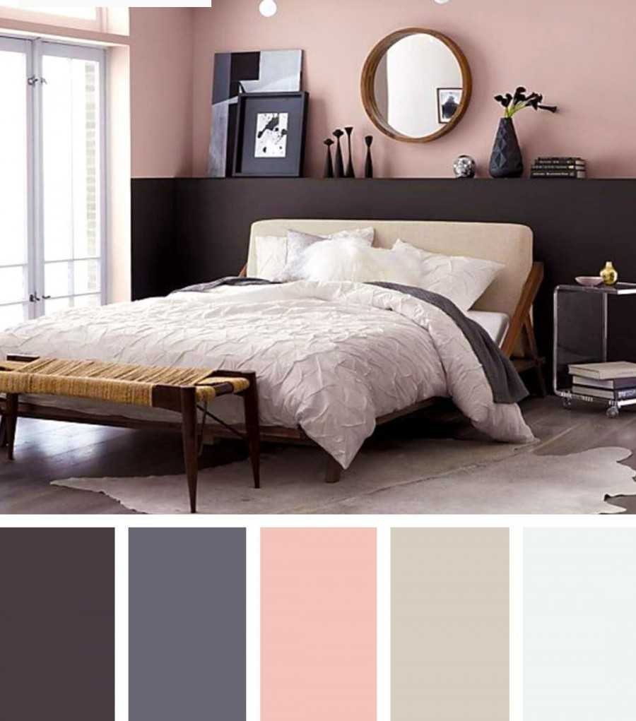 Pink and grey bedroom color palette