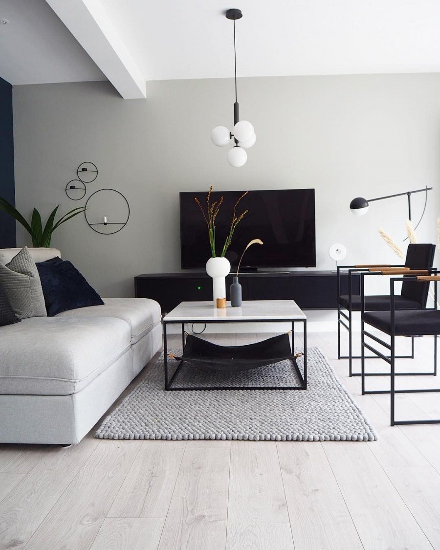 Grey and black living room