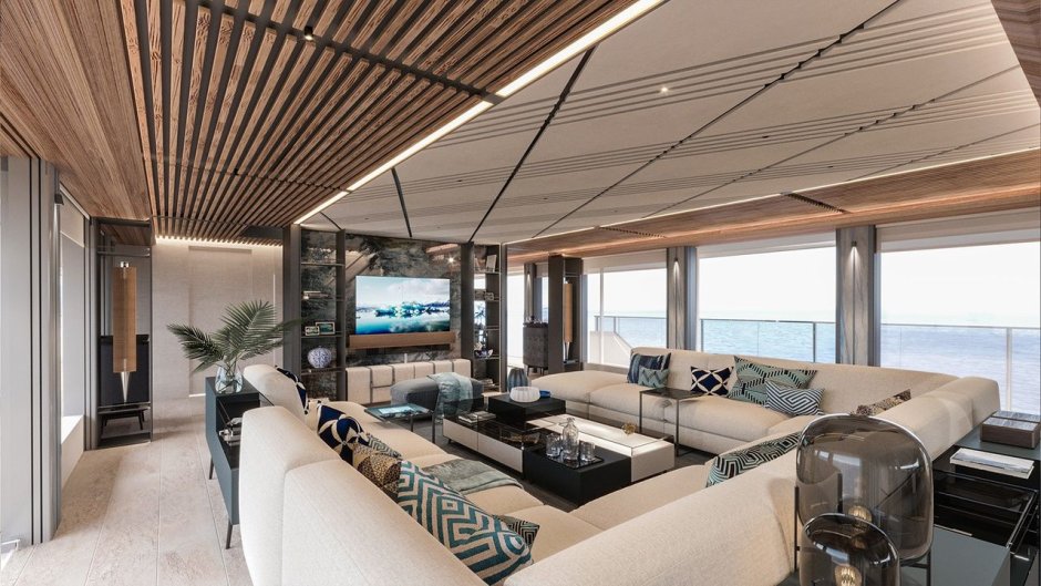 Rooms in a yacht