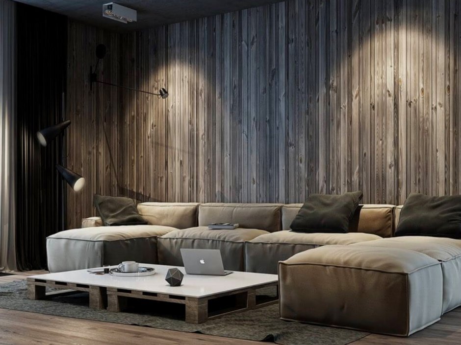 Wood wall in living room