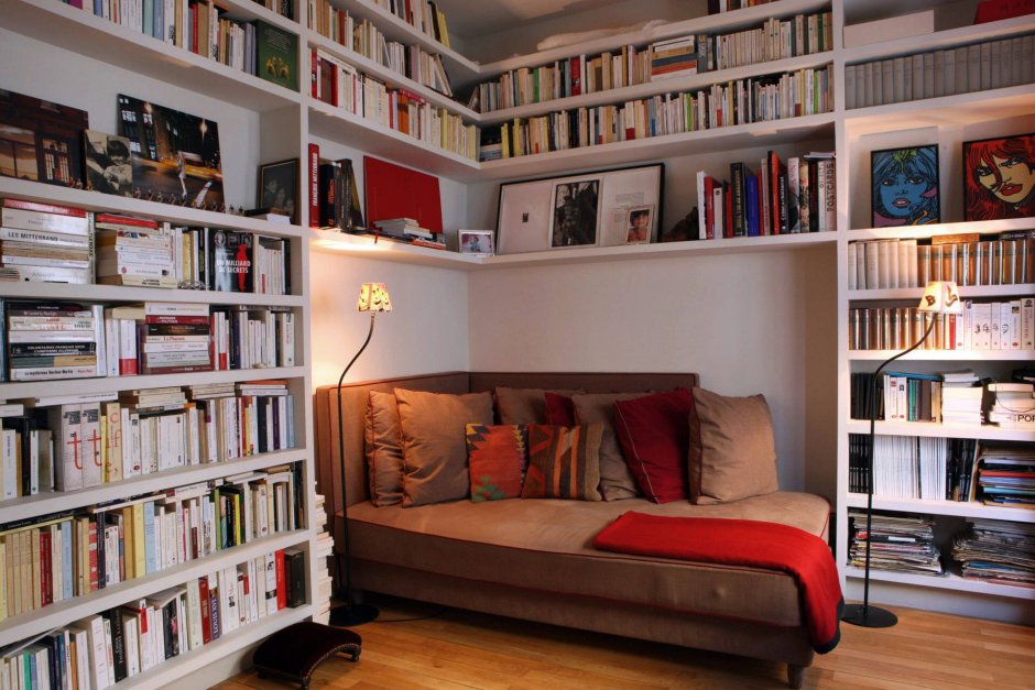 Living room with books