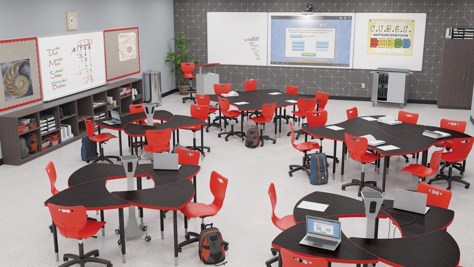 Modern school classroom