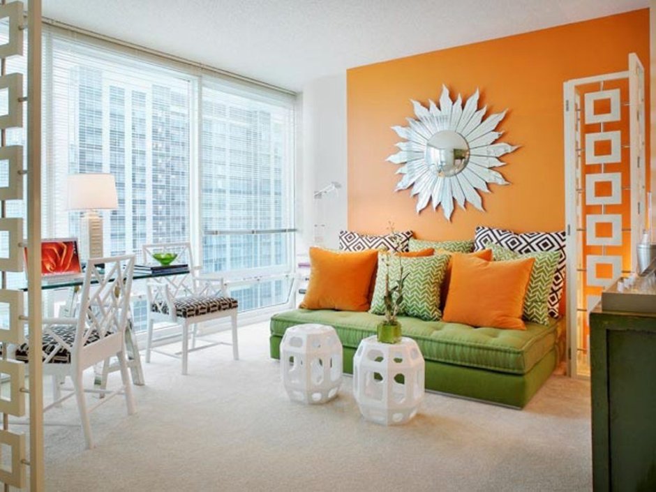 Orange living rooms