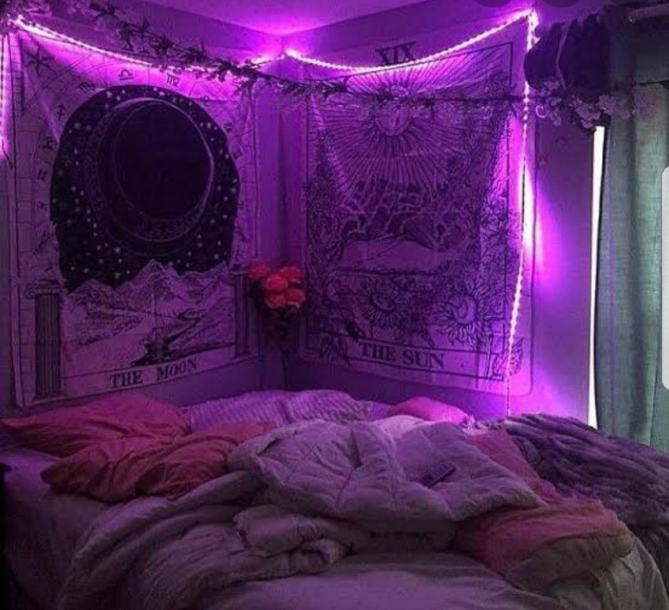 Black purple room