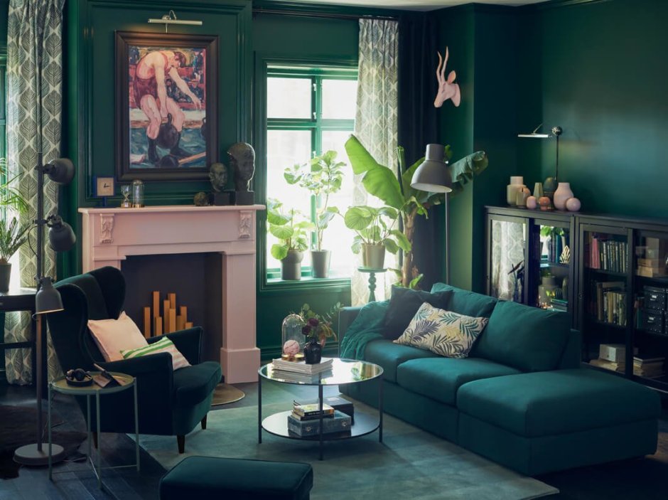 Green colors for living room
