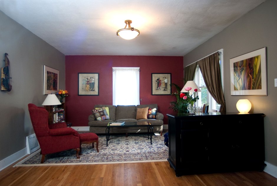 Red brown living room
