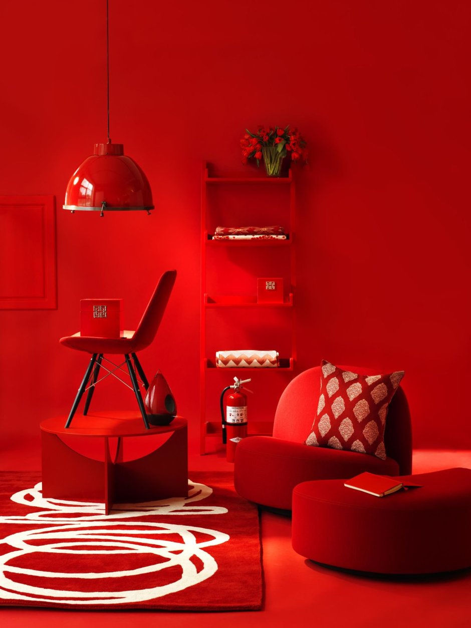 Red and white room colour