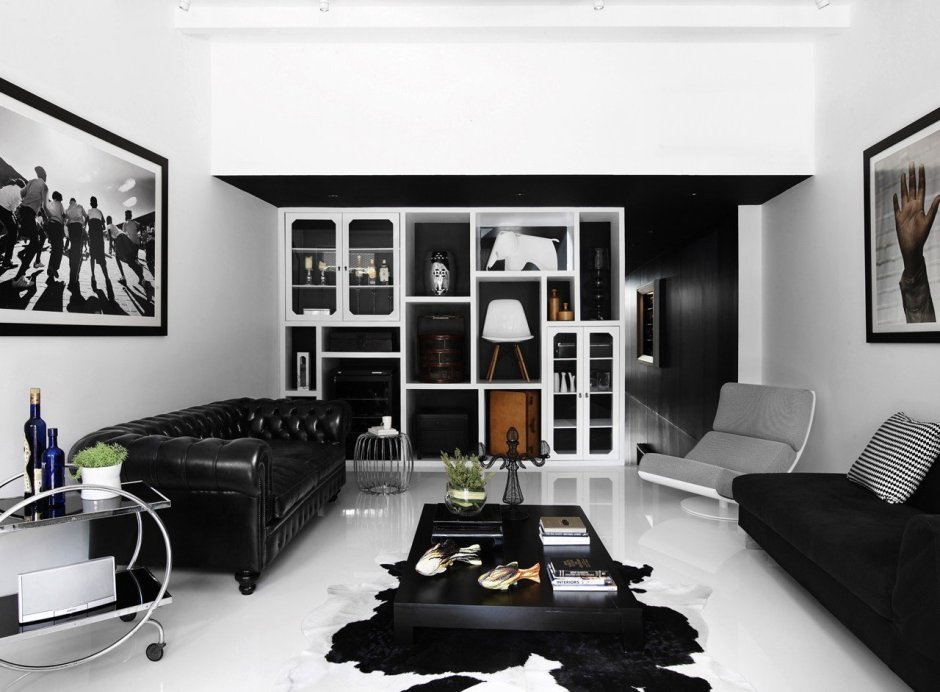 White black room